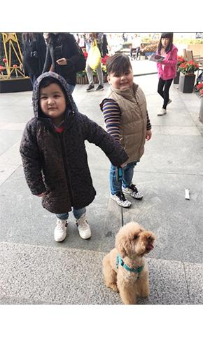 Holding hands while walking