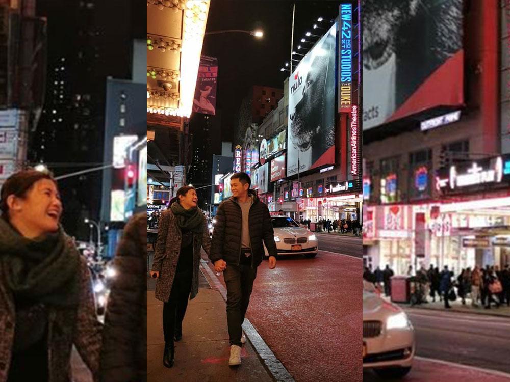 Holding hands while walking