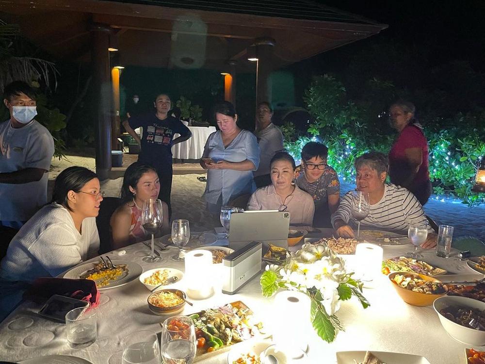 Sharon Cuneta and family in Amanpulo, Palawan