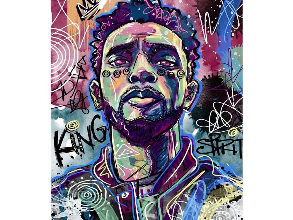 IN PHOTOS: Chadwick Boseman art tributes | GMA Entertainment