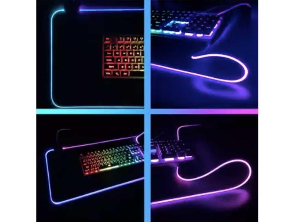 Mouse pad with neon lights