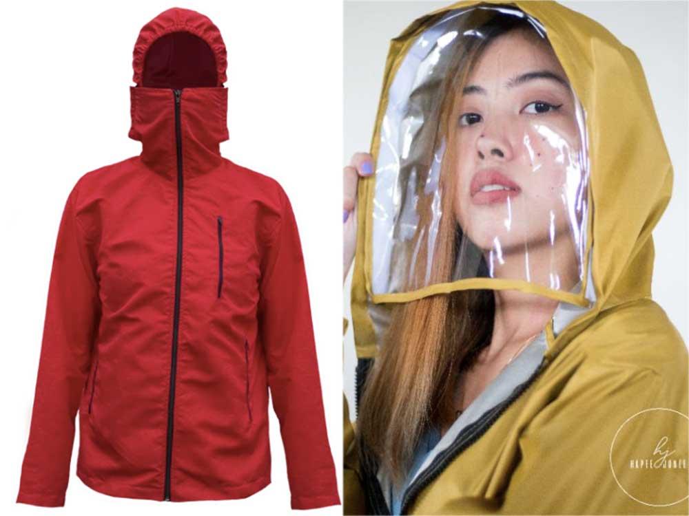 Jacket with built-in face mask/face shield