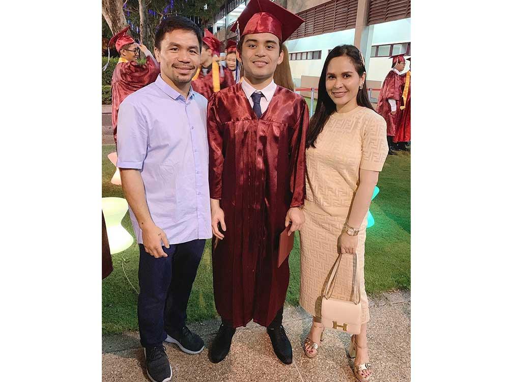 LOOK: Manny, Jinkee Pacquiao proud parents as son Michael bags silver in  nat'l math-science battle