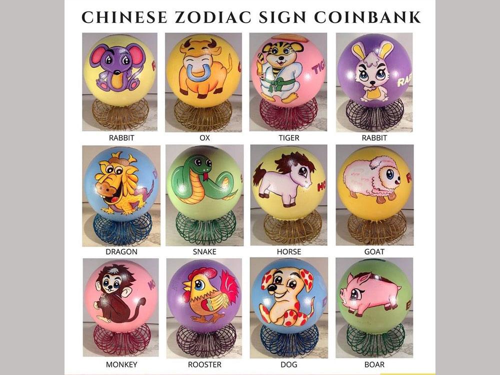 Chinese zodiac sign coin bank