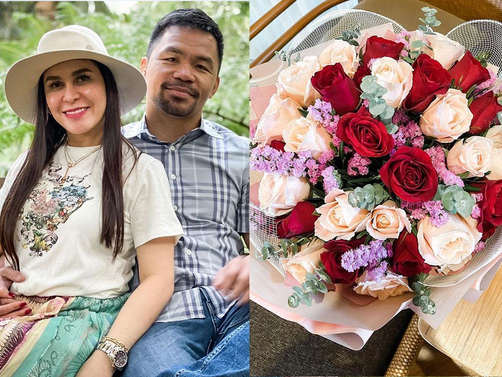 Jinkee Pacquiao's Double Valentine's Day Surprise: Two bouquets of