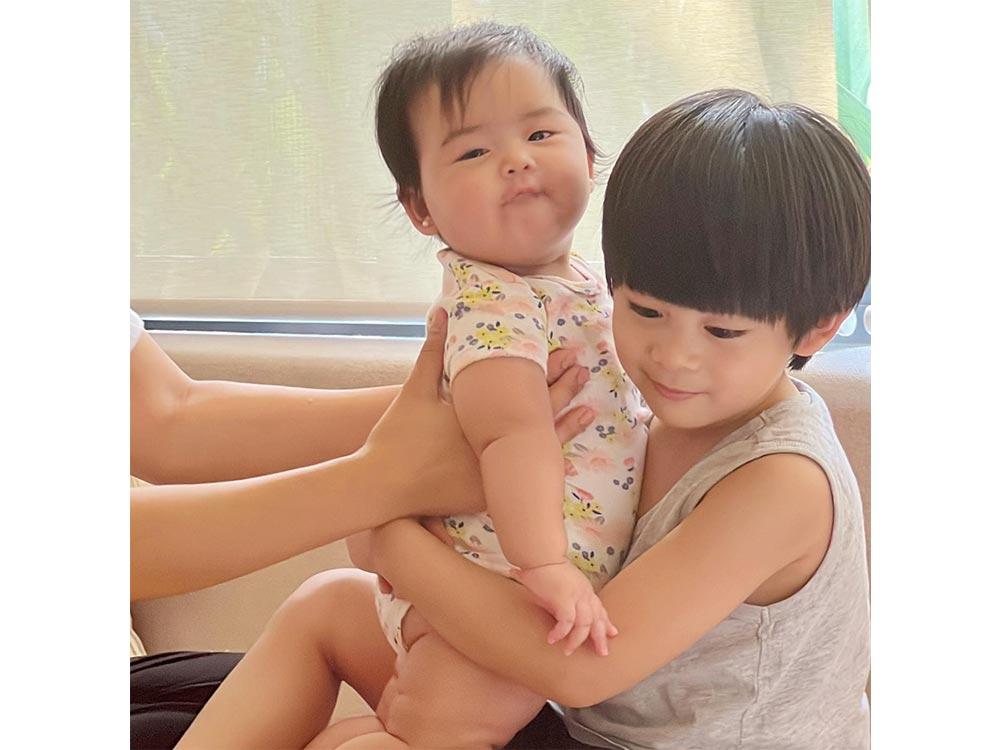 Carrying baby Maddie