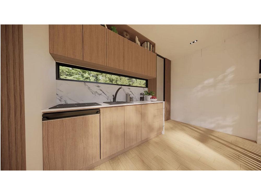 Hidden dining and sleeping area