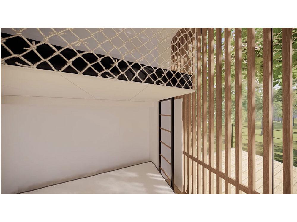 Safety net and ladder