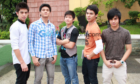 Joshua with the boys of Tween Hearts