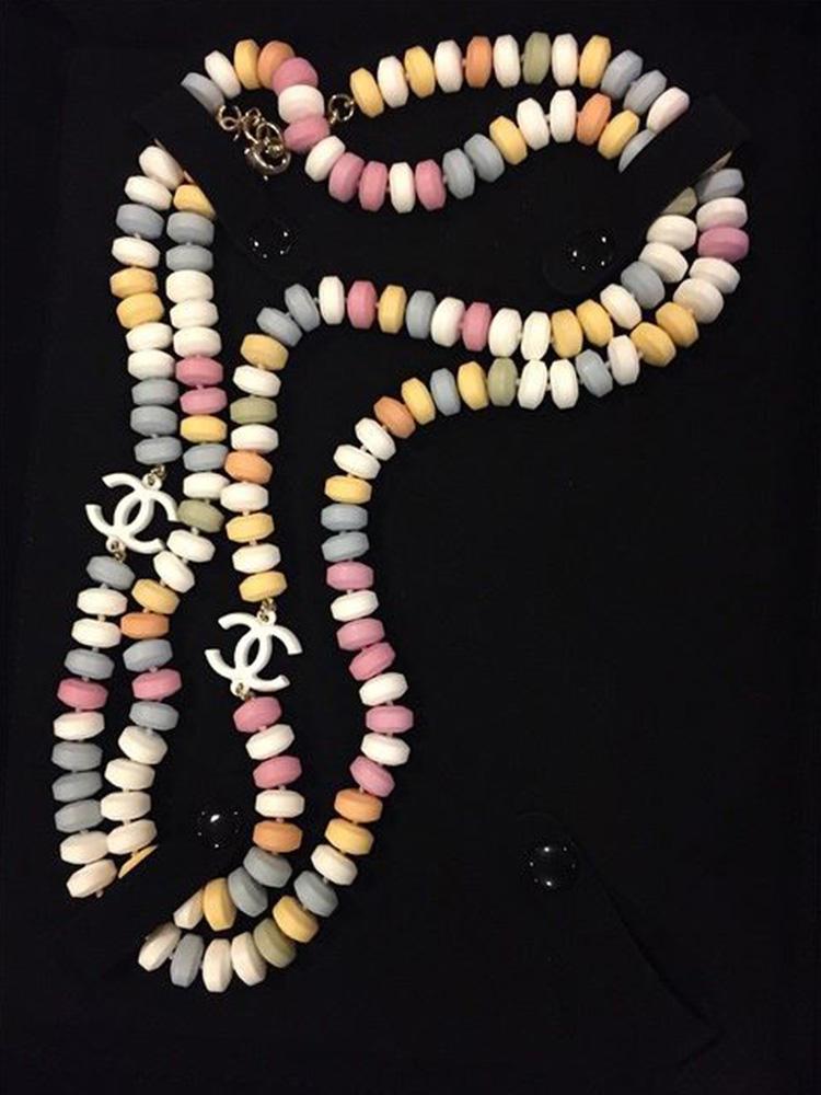 Chanel long candy necklace