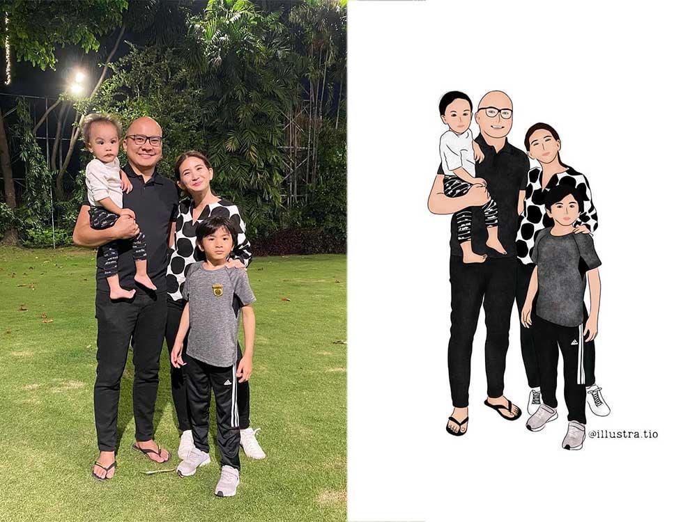 Rica Peralejo and Joe Bonifacio with children