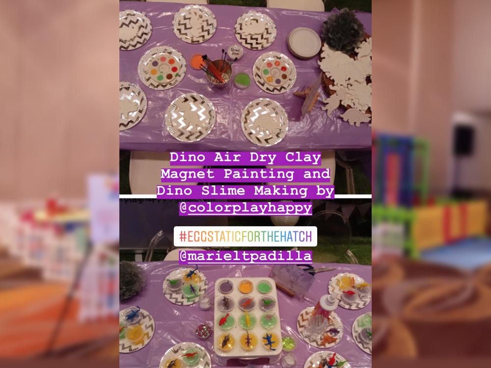 Dry clay magnet painting and slime making