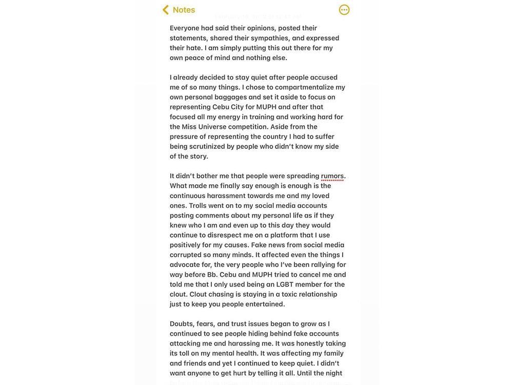 Allegations of harassment