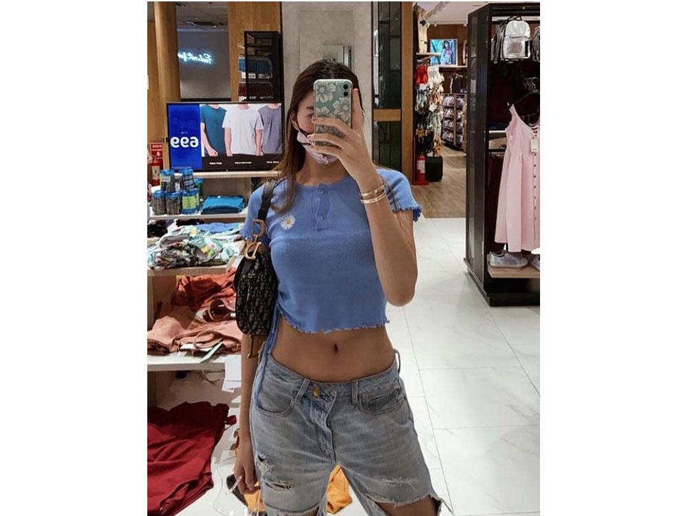On top with a crop top