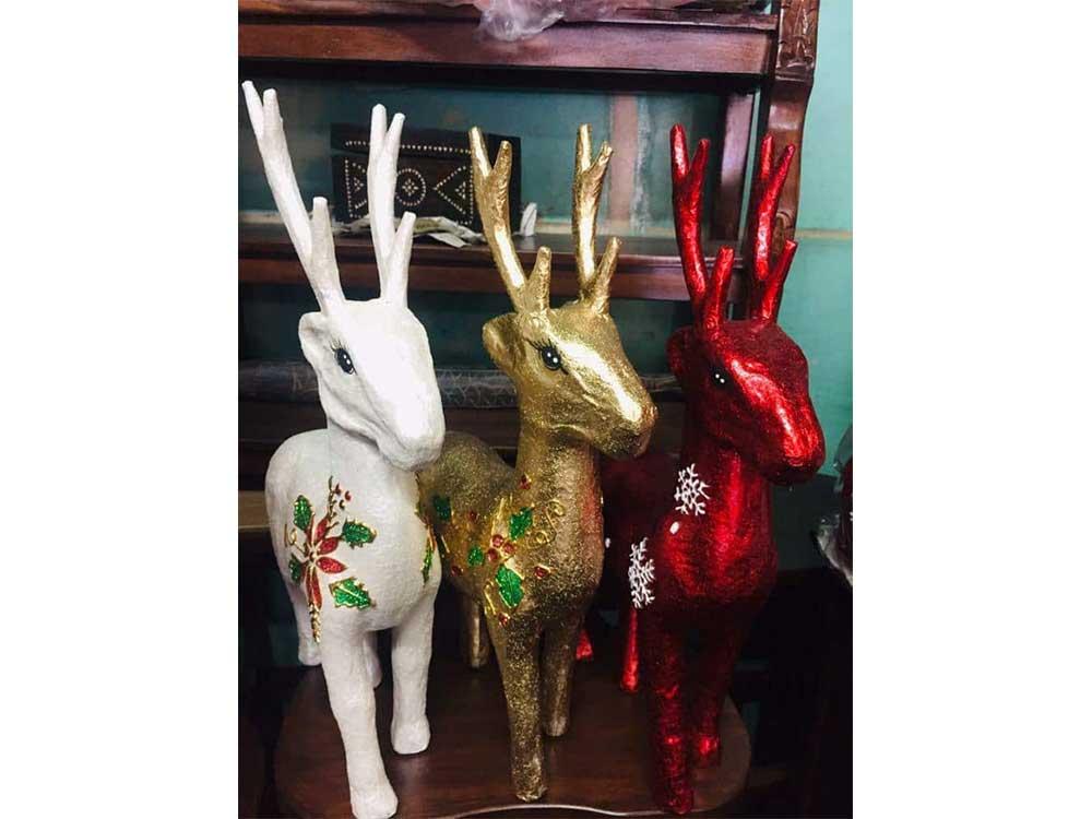 Papier mache reindeer