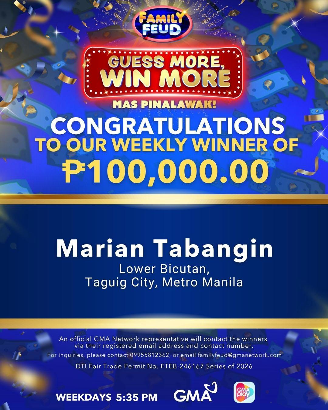 Winner of Php 100,000