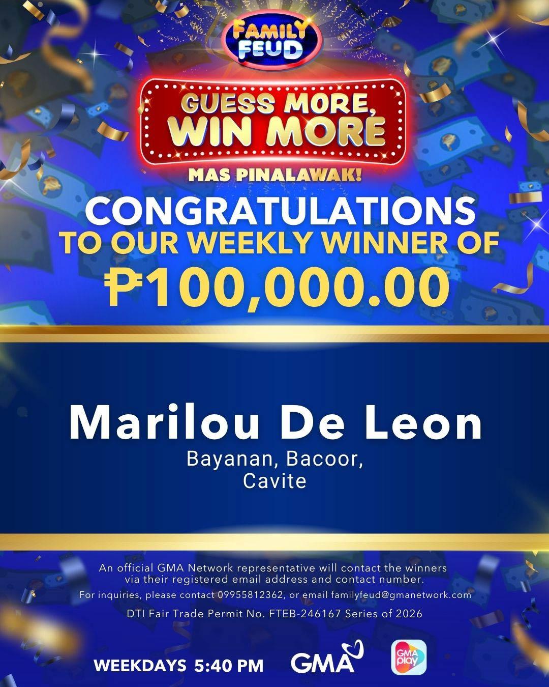 Winner of Php 100,000