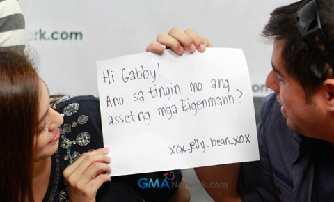 Mikael Daez, Andrea Torres and Gabby Eigenmann at the GMA Network Live Chat