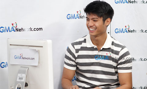 Mikael Daez, Andrea Torres and Gabby Eigenmann at the GMA Network Live Chat