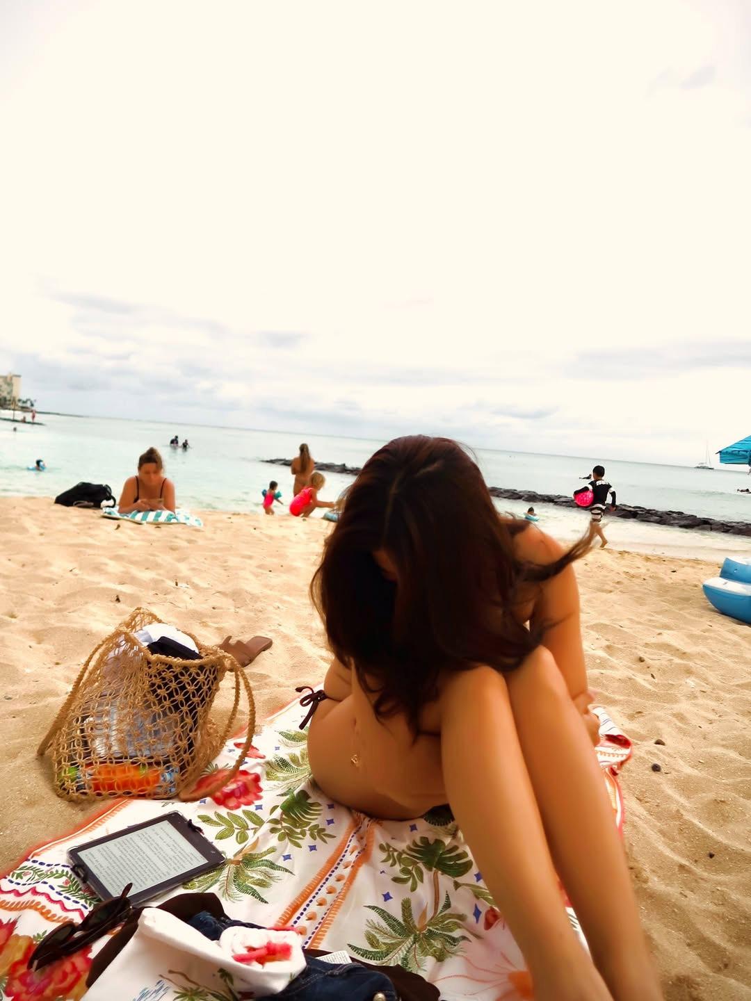 Reading by the beach