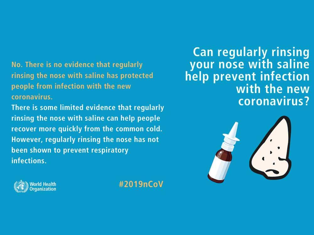 Rinsing nose with saline