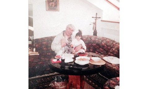 Young Pia with father