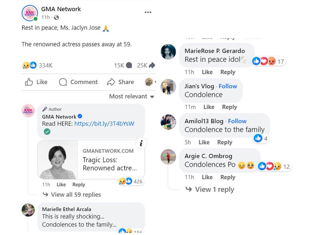 Pinoy Netizens Pay Tribute To The Late Award Winning Actress Jaclyn