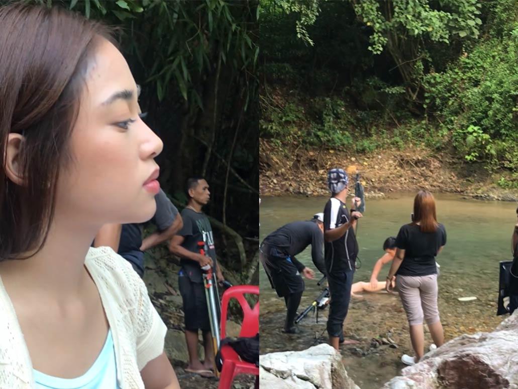 Elle Villanueva, binantayan ang paghilot ni Derrick Monasterio sa legs ni Thea Tolentino