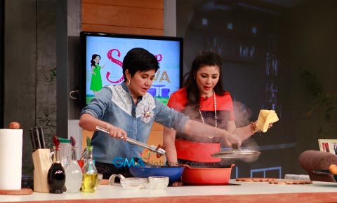 Scenes from Sarap Diva with Lorna Tolentino, and sons Renz and Ralph Fernandez