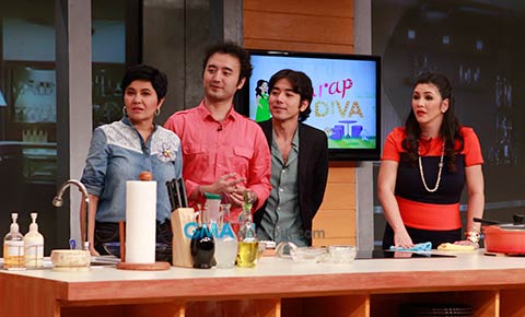 Scenes from Sarap Diva with Lorna Tolentino, and sons Renz and Ralph Fernandez