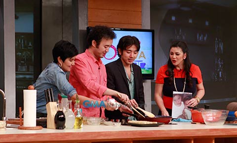 Scenes from Sarap Diva with Lorna Tolentino, and sons Renz and Ralph Fernandez