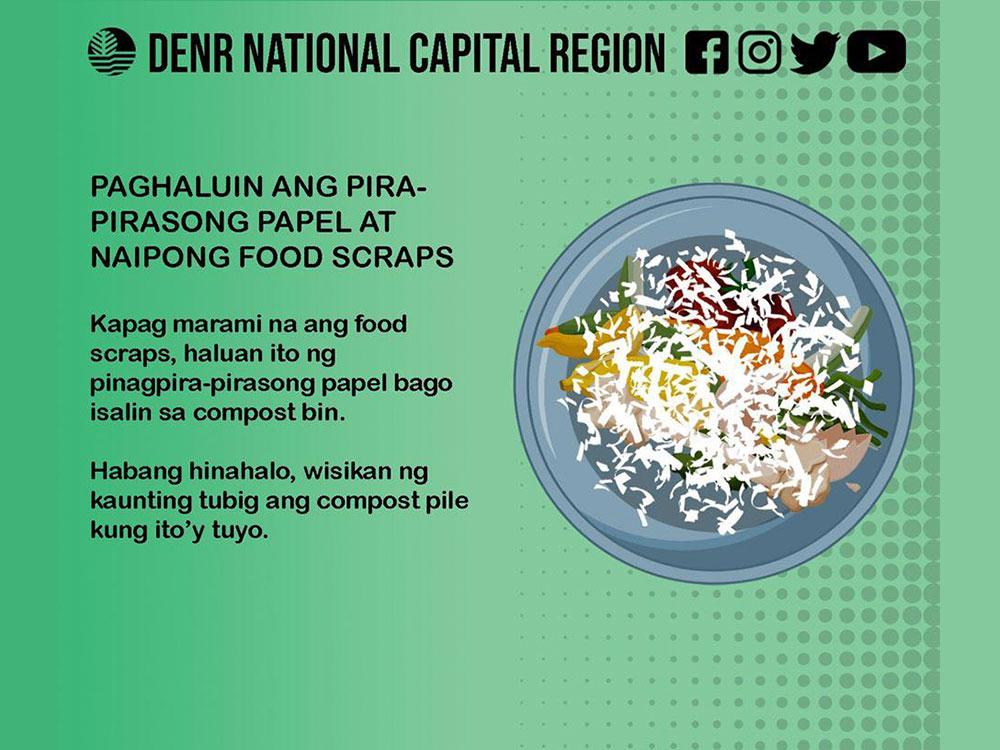 Combine the small pieces of papers and food scraps