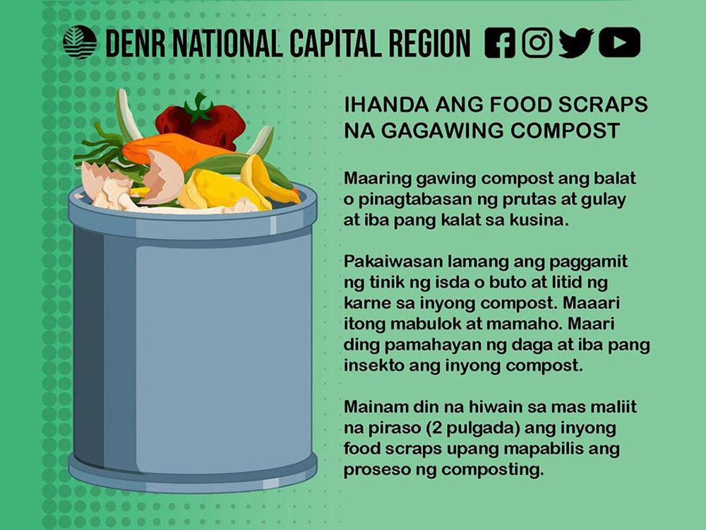 Prepare food scraps for the compost