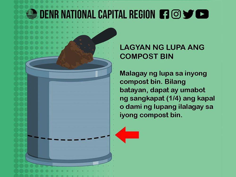 Put soil in the compost bin