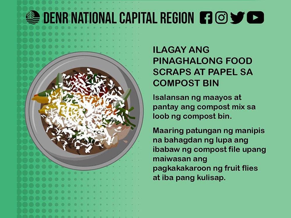 Put the compost pile into the compost bin