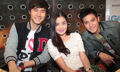 Steven with 'Koreana' co-stars Kris Bernal and Rocco Nacino