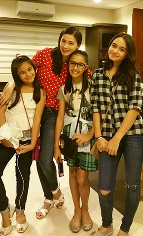 Mommy and young beauties