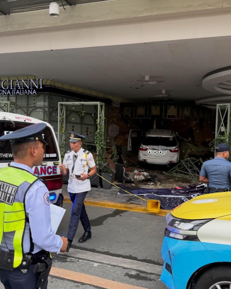 A closer look at the damage in Da Gianni's al fresco area