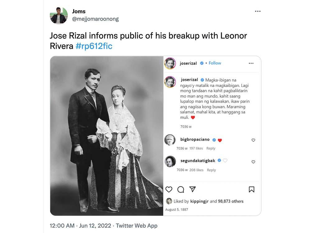 The iconic Rizal break-up