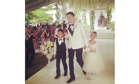 The groom and his twins