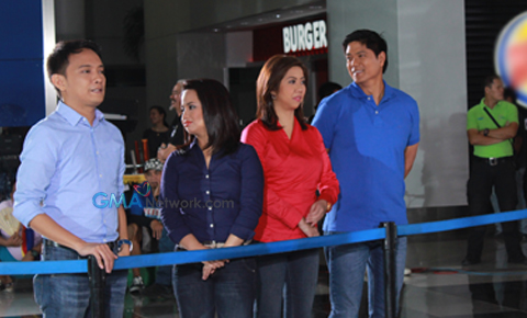 The GMA News and Public Affairs hosts check in at NAIA for the Station ID Shoot.