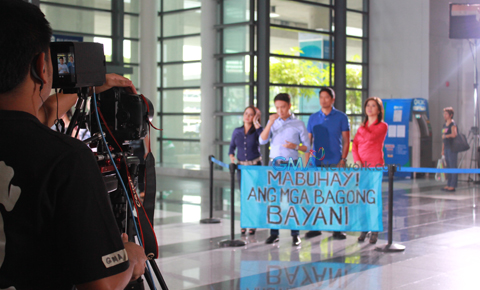 The GMA News and Public Affairs hosts check in at NAIA for the Station ID Shoot.