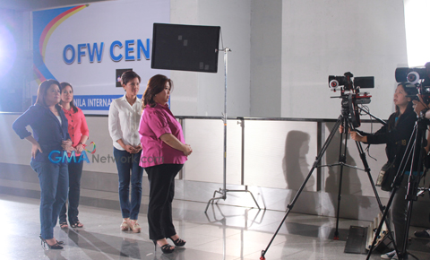 The GMA News and Public Affairs hosts check in at NAIA for the Station ID Shoot.