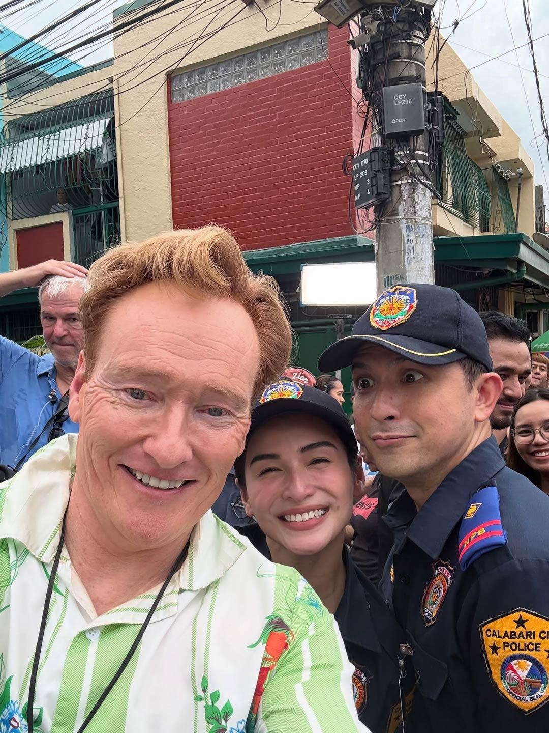 Dennis Trillo and Jennylyn Mercado with Conan O'Brien