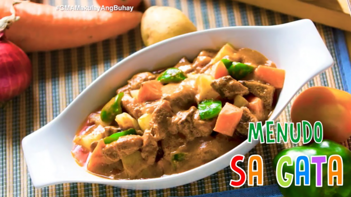 Nutri Sarap Cooking With Mom C Menudo Sa Gata Makulay Ang Buhay