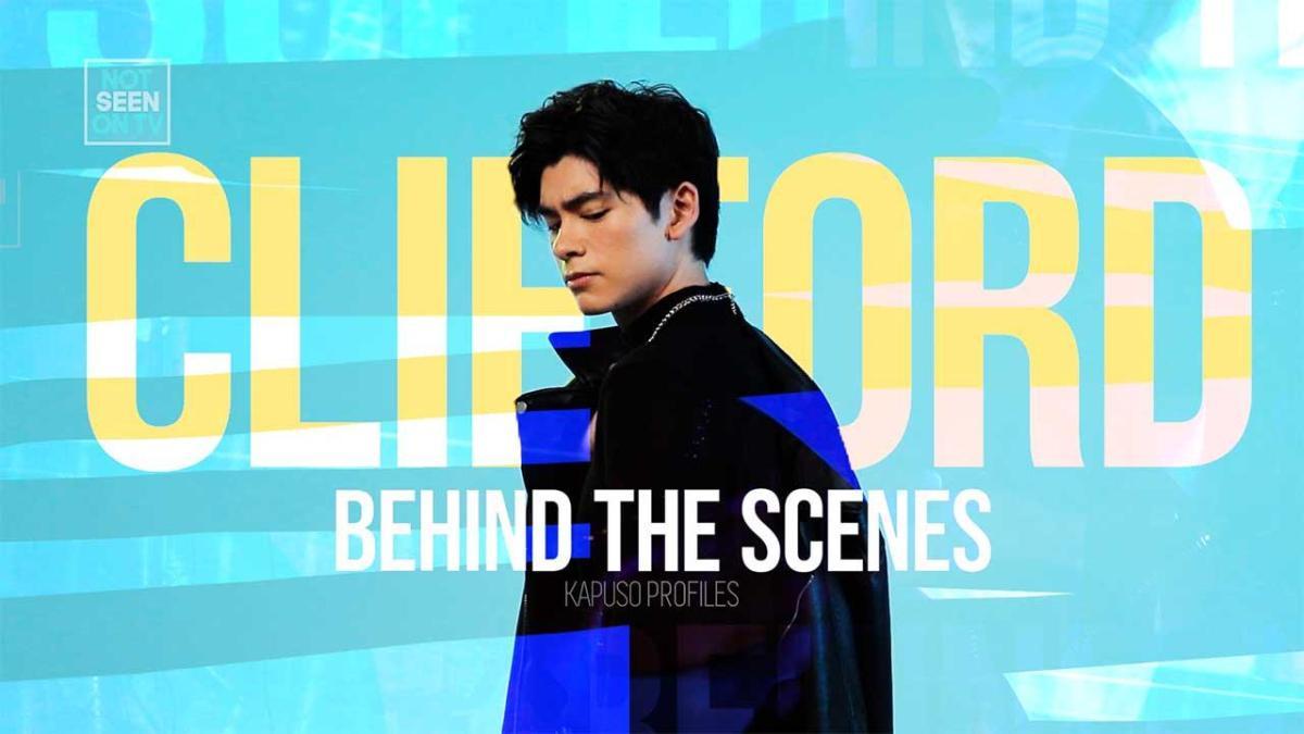 黒い衣装のジョン・クリフォードを写した「Kapuso Profiles」舞台裏動画のサムネイル