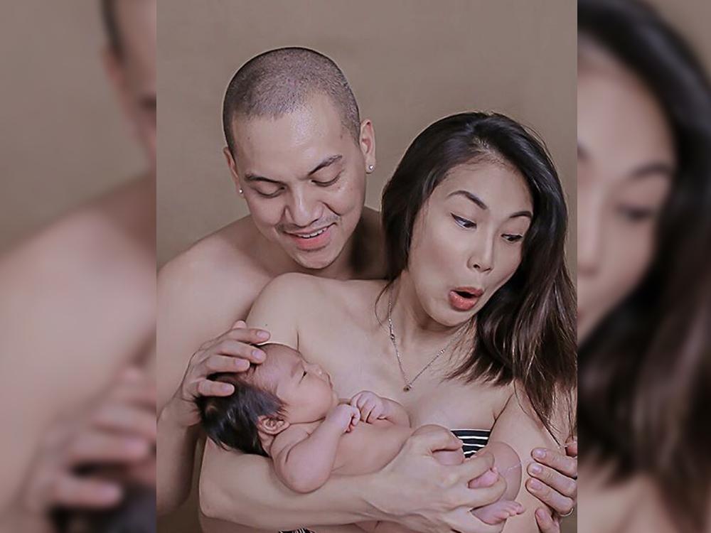 Archie Alemania, Gee Canlas, and Baby Caleb