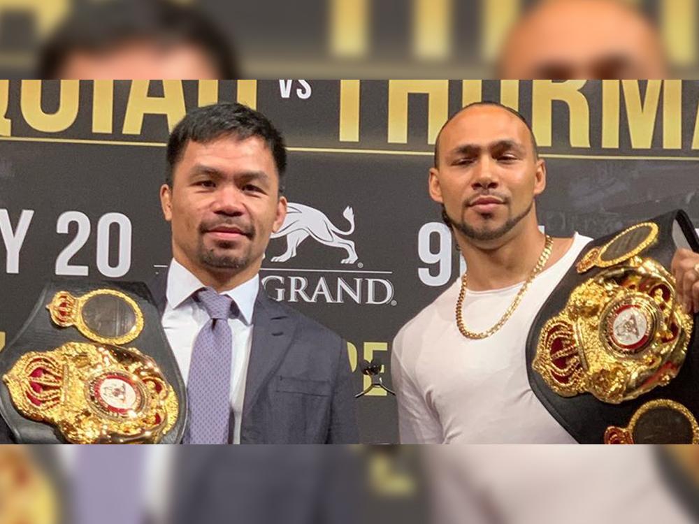 Manny Pacquiao at Keith Thurman