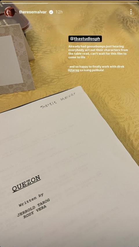 Therese Malvar Instagram story about Quezon