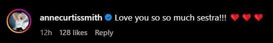 Anne Curtis comment on Jasmine Curtis Smith s IG post